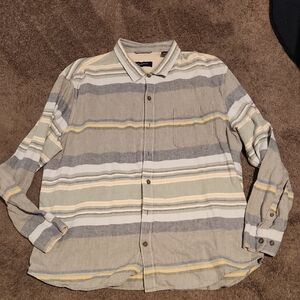 Tommy Bahama Striped Gray and Yellow Men's Shirt